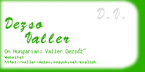 dezso valler business card